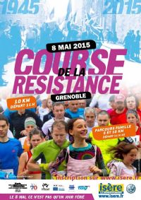 Course de la résistance, 10 KM. Le vendredi 8 mai 2015 à Grenoble. Isere.  11H00